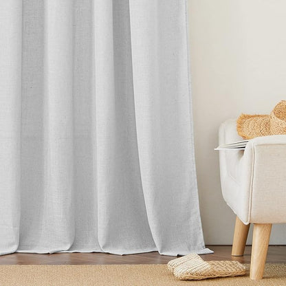 RYB HOME Semi Sheer Curtains for Living Room Bedroom, Vertical Soft 102 inches Long Window Treatments Machine Washable Light Filtering Drapes, W 52 x L 102 inches, Dove Grey, 2 Panels