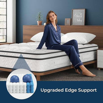 Vesgantti XL Twin Mattress 12 Inch, Fiberglass-Free | Cool Sleep Hybrid Mattress in a Box - Memory Foam & Pocket Springs, Ergonomic Design, Pressure Relief, Medium Firm Feel, 39"*80"*12"