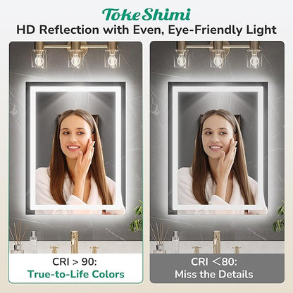 TokeShimi LED Bathroom Mirror 96 x 36 Lighted Bathroom Vanity Mirror with Lights,Brighter Frontlit and Backlit Light up Anti Fog Mirror
