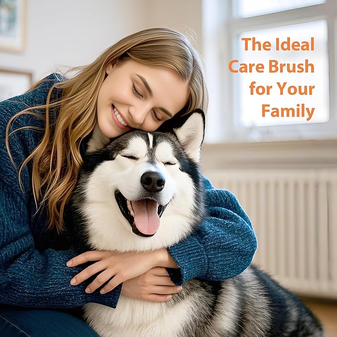 Dog Brush for Long Haired Dogs, 27mm Extra Long Metal Pin Dog Deshedding Brush and Comb Set, Short Haired Shedding Grooming Detail Pets Brush Set with Rubber Handle-Mewly Pet
