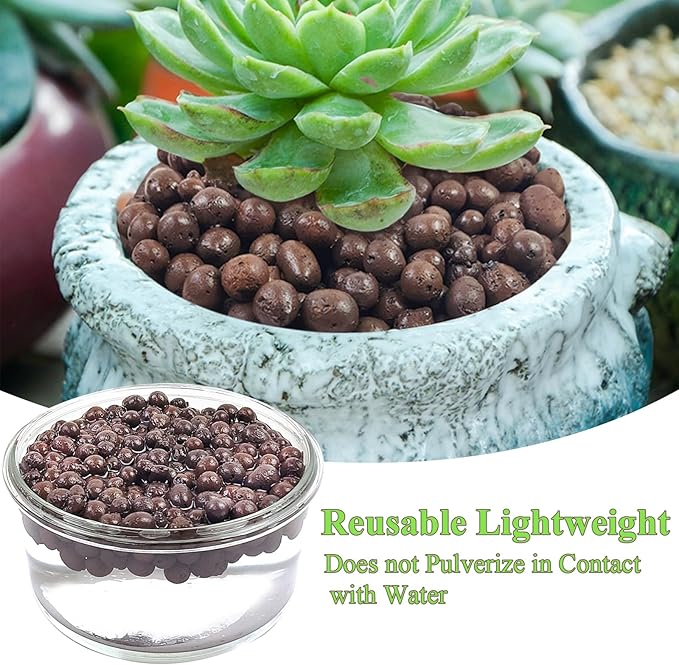 5 lbs Clay Pebbles for Plants, 8-12 mm Leca Clay Balls for Indoor Plants, Orchid Potting Mixes, Hydroponic Growing, Aquaponics, Potted Top Dressing and Drainage-Mewly Pet