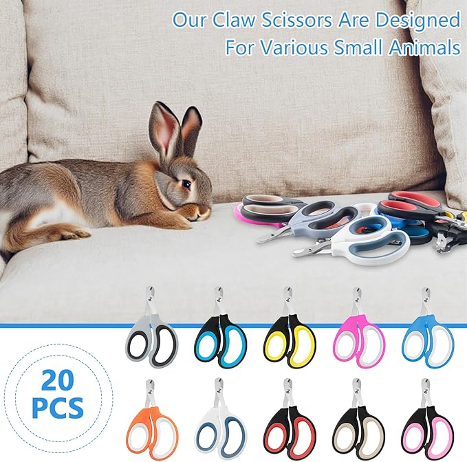 20 Pcs Cat Nail Clipper Bulk Kitten Claw Trimmer Pet Nail Cutter Claw Care for Cats, Kittens, Bunny, Puppy, Rabbit, Gatos, and More-Mewly Pet