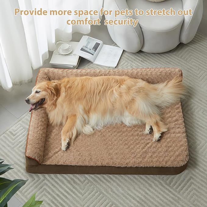 BFPETHOME Orthopedic Dog Beds for Large Dogs-Waterproof Sofa Dog Bed with Removable Washable Cover, Large Pet Bed with Waterproof Lining and Nonskid Bottom, Pet Bed for Dogs-Mewly Pet