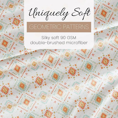 Linen Market 3 Piece Twin Bedding Sheet Set (Aztec Coral) - Sleep Better Than Ever with These Ultra-Soft & Cooling Bed Sheets for Your Twin Size Bed - Deep Pocket Fits 16" Mattress