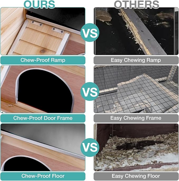 Guinea Pig Cage with Wooden Stand,Indoor Rabbit Hutch with 2 Stories,Hamster Cage with Anti Chew Ramp,Hideout, Platform, Pull Out Tray (Wood)-Mewly Pet