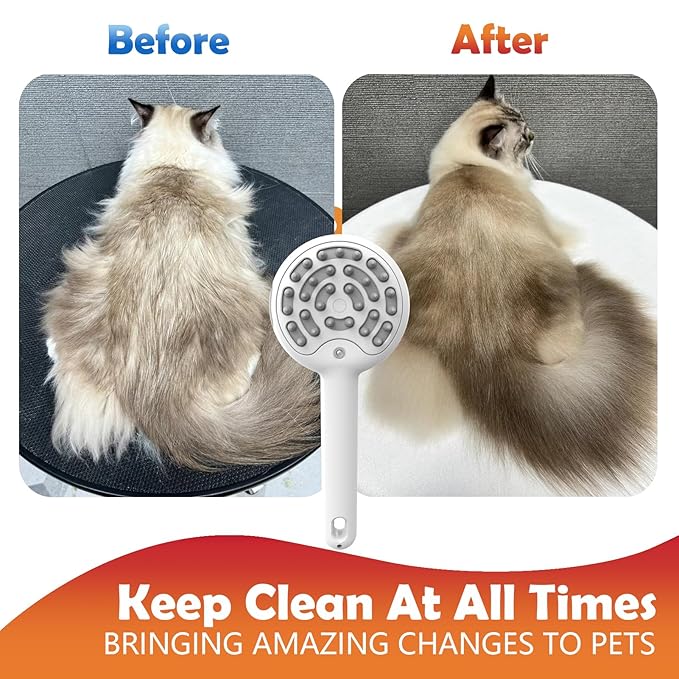 Cat Brushes for Indoor Cat, 6 in 1 Pet Steam Brush for Dog Cats Grooming Kit Supplies Hair Grooming for Long Short Hair Cats Dogs Massage & 2 Water Spray Modes Shedding Brush-Mewly Pet