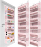 HOMELUX THEORY 2 PC Heavy Duty Over the Door Organizer 55x14x6.7, 6 Large Front & 12 Side Pockets, Hanging Storage Closet Door Organizer for Bedroom, Bathroom and Baby Nursery Storage (Baby Pink)