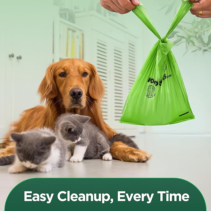 The Original Poop Bags® Dog Waste Bags with Handles, 38% Plant-Based, Heavy-Duty & Leak-Proof, 300 Count-Mewly Pet