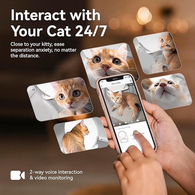 CATLINK 2025 New Ultra Self Cleaning Litter Box with AI Camera, 5G WiFi Automatic Cat Litter Box Self Cleaning for Multi-cat, APP Health Monitor, Pinch-Free Robot Cat Litterbox with Cleaning Brush-Mewly Pet