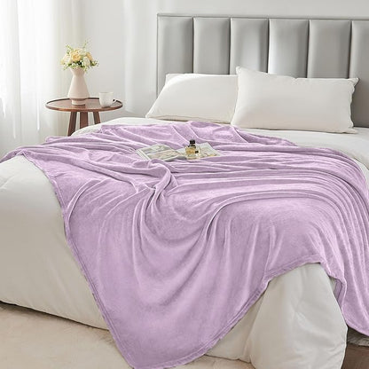 BEDELITE Fleece Blanket Lilac Throw Blankets for Couch & Bed, 300GSM Luxury Plush Cozy Fuzzy Blanket 50" x 60", Super Soft Warm Lightweight Throw Blanket for Travel Camping