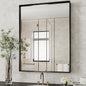 Suidia Bathroom Mirror, 24" x 32" Wall Mirror Metal Framed, Bathroom Vanity Mirror for Living Room Bedroom Bathroom Entryway, Black, Rect Corner Style