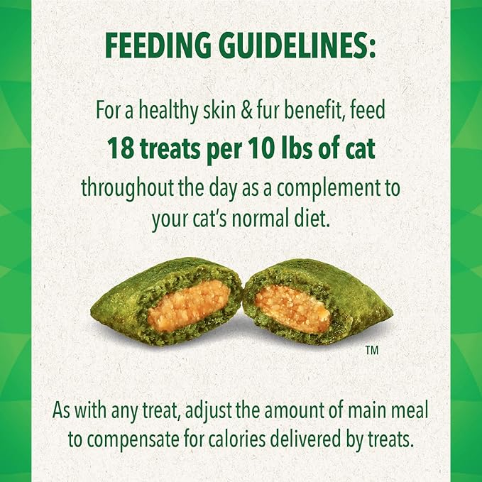 Greenies Feline Smartbites Skin & Fur Crunchy and Soft Natural Cat Treats, Chicken Flavor, 4.6 oz. Pack (Pack of 2)-Mewly Pet