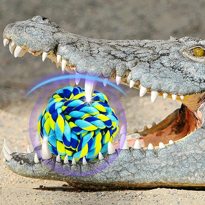 SHARLOVY Dog Toys for Aggressive Chewers, Dog Balls for Large Breeds, Heavy Duty Cotton Rope Chew Toys with Tough Twisted for Medium Breeds, 6 Pack Indestructible Chew Toys-Mewly Pet