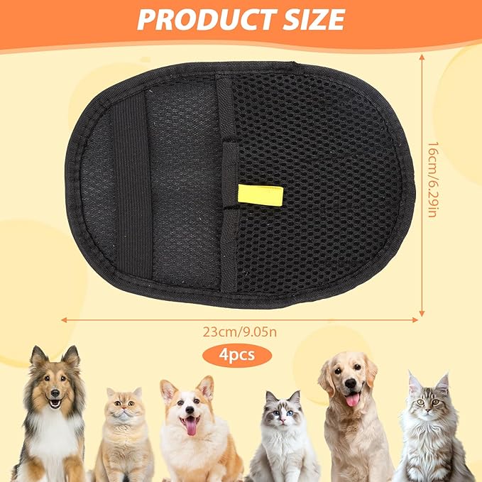 4 Pcs Pet Hair Remover Electrostatic Gloves, Upgrade Static Removal Gloves for Pet Hair, Reusable Multifunctional for Couch, Furniture, Carpet, Car Seat, Massage of Dogs and Cats-Mewly Pet