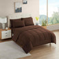 RV Short Queen Comforter Set for RV Camper - Comforter Set with Fitted & Flat Sheet, 4 Pillowcases - Tailored for RV Short Queen Beds - Cozy Essentials for Your RV Bedroom, Brown