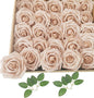 Artificial Flowers 25pcs Fake Roses, Caramel Foam Rose Faux Flower for DIY Wedding Bouquets Bridal Shower Centerpieces Floral Arrangements Home Decorations Party Backdrops Table