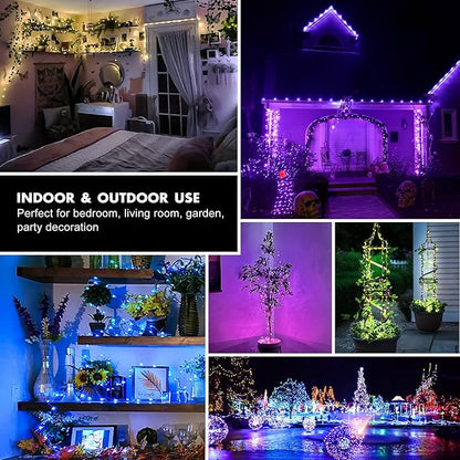 2Pack Battery Fairy Lights, Total 78Ft 240LED, Battery Operated Fairy Lights with Remote and Timer, RGB Color Changing String Lights/Twinkle Lights for Bedroom Indoor Christmas Decoration