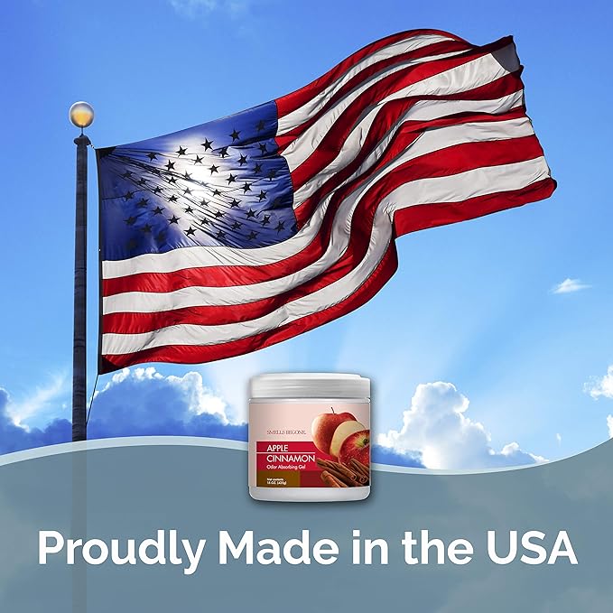 SMELLS BEGONE Air Freshener Odor Absorber Gel - 15 oz, Pack of 2 - Absorbs and Eliminates Odor in Pet Areas, Bathrooms, Cars, & Boats - Made with Essential Oils - Apple Cinnamon Scent-Mewly Pet