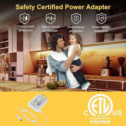 LAFULIT 8 PCS Under Cabinet Lighting Kit, Bright Under Cabinet Lights, Flexible Led Strip Lights with RF Remote and Power Adapter, for Kitchen Cabinet Shelf Desk Counter, 4000K Neutral White, 13ft