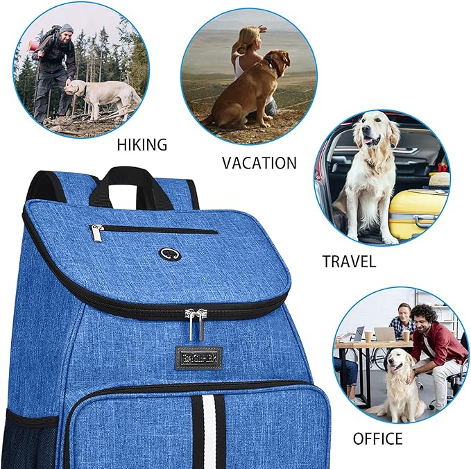 BAGLHER丨Dog Travel Bag, Airline Approved Pet Supplies Backpack, Dog Travel Backpack with 2 Silicone Collapsible Bowls and 2 Food Baskets-Mewly Pet