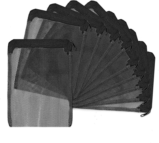 Aquarium Filter Media Bags for Aquarium with Zipper, Fine Mesh Bag Reusable Strong Polyester for Activated Carbon, Bio Filter Balls, Ceramic Rings, Filter Stones 10PCS 3.93" x 5.9"-Mewly Pet