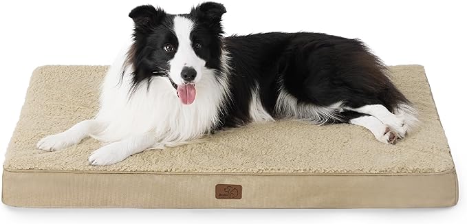 Bedsure Dog Beds Large Sized Dog - Orthopedic Flat Pet Beds with Removable Washable Cover, Egg Crate Foam Puppy Mat, Suitable for Pet Up to 65 lbs-Mewly Pet