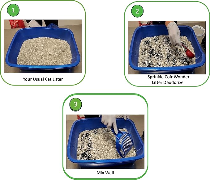 Cat Litter Deodorizer – 2.2 Lb Activated Charcoal Carbon – Odor Eliminator for Litter Box, Chicken Coop, Small Animal Enclosures – Extends Litter Life – Natural Pet Odor Control Granules-Mewly Pet