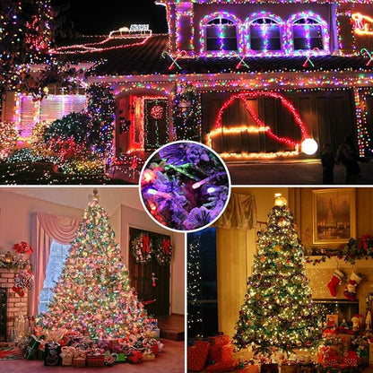Brizled Christmas Lights, 65.67ft 200 LED Tree Lights Color Changing, 11-Function Warm White & Multicolor Christmas Light String, Connectable 29V Adapter Fairy Lighting with Remote for Xmas Tree Party