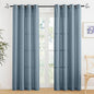 RYB HOME Stone Blue Semi Sheer Curtains 84 inches Long, Grommet Easy Sliding Light Filtering Half Privacy Window Curtains & Drapes for Bedroom Living Room Farmhouse, W 52 x L 84 inches, 2 Pcs