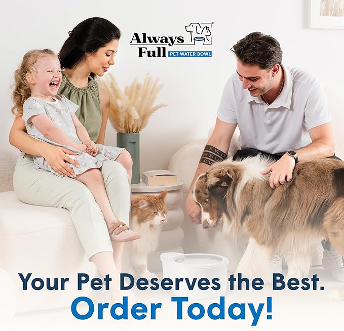 Always Full® 7" Pet Water Bowl and Bottle Pump Bundle, Self-Refilling, Clean Filtered Water, App-Enabled Hydration Monitoring, Easy Upgrade to Wall Unit, Cat and Dog Water Bowls-Mewly Pet