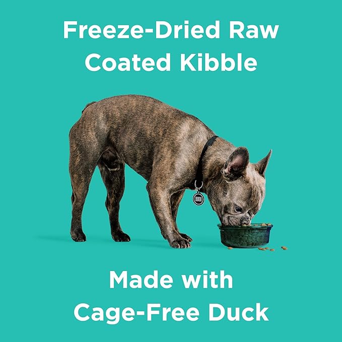 BIXBI Rawbble Dry Dog Food, Duck, 4 lbs - USA Made with Fresh Meat - No Meat Meal & No Corn, Soy or Wheat - Freeze Dried Raw Coated Dog Food - Minimally Processed for Superior Digestibility-Mewly Pet