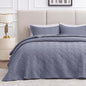 Love's cabin California King Size Quilt Bedding Set Blue Bedspread - Cal King Summer Lightweight Bedspread Comforter - Wave Pattern Coverlet for All Season - 3 Pieces (1 Quilt, 2 Pillow Shams)