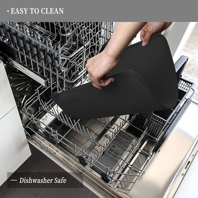 Waterproof Pet Feeding Mat with High Raised Edges, Heavier and Thicker Placemats for Cat Dog Water Bowl with BPA Free, Dogs Cats Food Mats for Messy Drinkers to Prevent Spill and Protect Floors-Mewly Pet