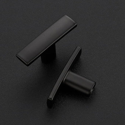 10 Pack Black Cabinet Knobs - Curved Cabinet Pulls Matte Black Knobs for Kitchen Cabinet Drawer Solid Dresser Knobs for Cabinet Hardware 1-3/4 Inch Length Single Hole