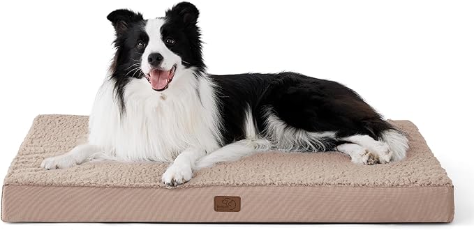 Bedsure Dog Beds Large Sized Dog - Orthopedic Flat Pet Beds with Removable Washable Cover, Egg Crate Foam Puppy Mat, Suitable for Pet Up to 65 lbs-Mewly Pet