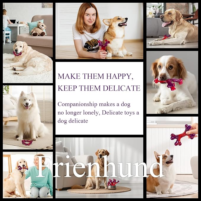 3 Pack Indestructible Dog Chew Bones for Aggressive Chewers - Heavy Duty Long Lasting Chew Toys for Large Dogs, Nylon Teeth Cleaning Toys-Mewly Pet