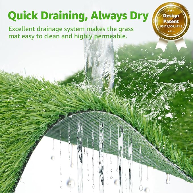 Dog Grass Large Potty Patch, Dog Litter Boxes Artificial Grass Bathroom Turf for Pet Training, Washable Puppy Pee Pad, Perfect Indoor/Outdoor Portable Potty Pet Loo-Mewly Pet