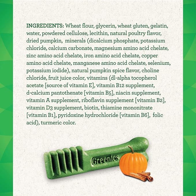 Greenies Pumpkin Spice Flavor Petite Size,Veterinarian-Recommended for Dental Care, Dog Treat Chews, Limited Edition, 12 oz., Pack of 40-Mewly Pet
