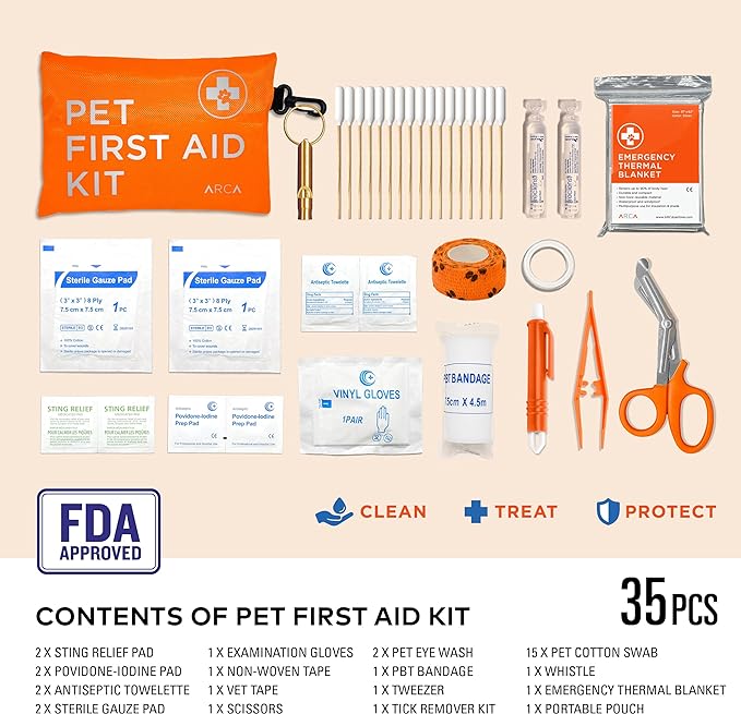 Dog First Aid Kit - Pet Emergency Kit - Water Resistant High Visibility Reflective First Aid Pouch Dog Camping Essentials for Hiking, Backpacking, Sports, Hunting-Mewly Pet
