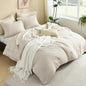 Litanika Comforters Tannish Grey Full Size, 3 Pieces Lightweight Solid Bedding Set & Collections, All Season Fluffy Bed Set (79x90In Comforter & 2 Pillowcases)
