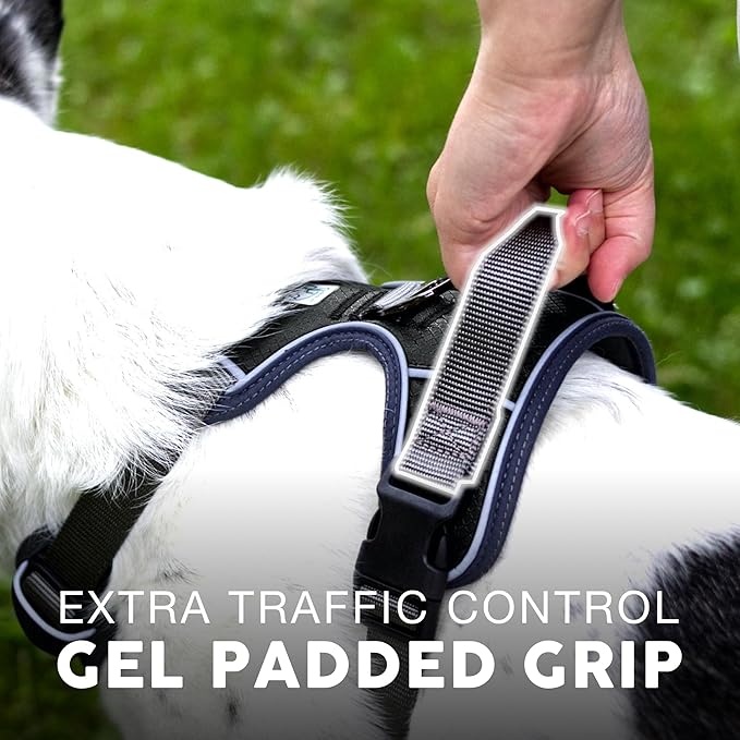 Embark Adventure Dog Harness, Reflective Trim No Pull Dog Harness Medium Sized - Military Grade Nylon, Front Clip with Gel Lined Handle. Soft & Padded Puppy Harnesses for Any Breed-Mewly Pet