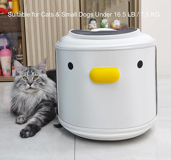 PURROOM Cat Carrier Backpack, Pet Backpacks for Carrying Small Dogs, Cute Design. Upper Cover & Side Ventilation Soft Mesh & Safety Straps. Used for Travel, Hiking, Car, Go to Vet, Outdoor.-Mewly Pet