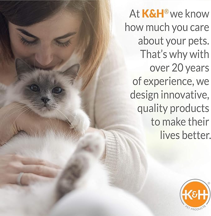 K&H Pet Products EZ Mount Bolster Cat Window Perch for Large Cats, Sturdy Kitty Window Hammock Bed, Steel Frame, Sturdy Suction Cups, Washable Shelf Covers, Foldable - Fits 27"W X 23"H Glass Spaces-Mewly Pet