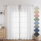 Aiyufeng White Sheer Curtains 72 inches Long 2 Panels, Fresh Textured Semi Sheer White Curtains Linen Breathable Elegant Door Curtains & Drapes for Farmhouse/Living Room/Kitchen, 40Wx72L inch