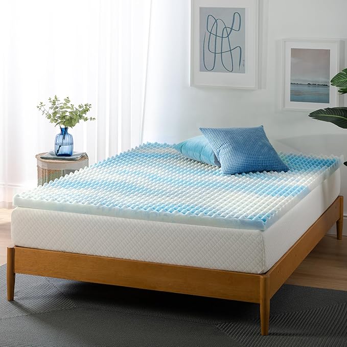 ZINUS 2 Inch Swirl Gel Cooling Memory Foam Mattress Topper, Smaller, More Convenient WonderBox Packaging, Cooling, Airflow Design, CertiPUR-US Certified, Twin