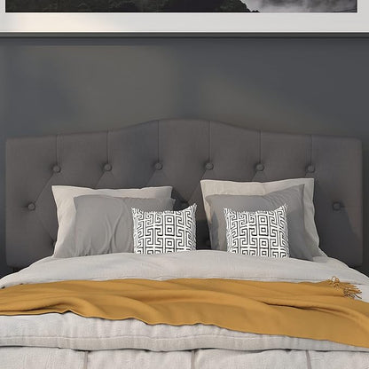 Flash Furniture Cambridge Tufted Upholstered Full Size Headboard in Dark Gray Fabric
