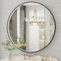 36 Inch Round LED Bathroom Mirror, Black Metal Framed Lighted Mirror for Bathroom, Wall Mouted LED Vanity Mirror with Lights, 3 Colors and Stepless Dimmable, Anti-Fog, Memory