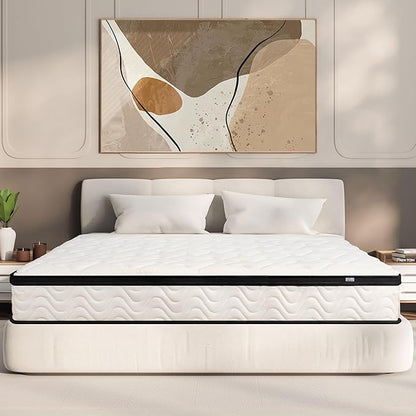 Full Size Mattress | 12 Inch Hybrid Mattresses Full in a Box | Medium Firm Memory Foam and Individual Pocket Springs | Fiberglass Free Bed Matress | Breathable | CertiPUR-US