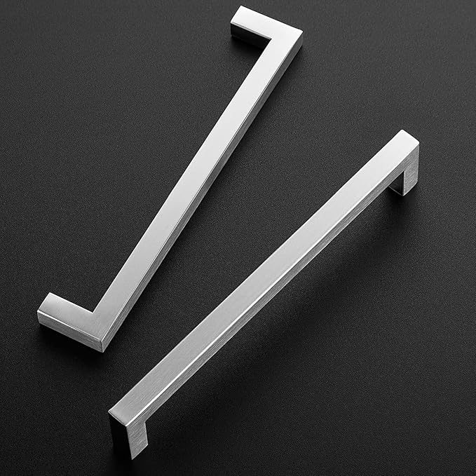 Ravinte 60 Pack 7-1/2 Inch Kitchen Square Cabinet Handles Satin Nickel Pulls Brushed Nickel Kitchen Cabinet Hardware Handles for Cupboard Drawer Pulls