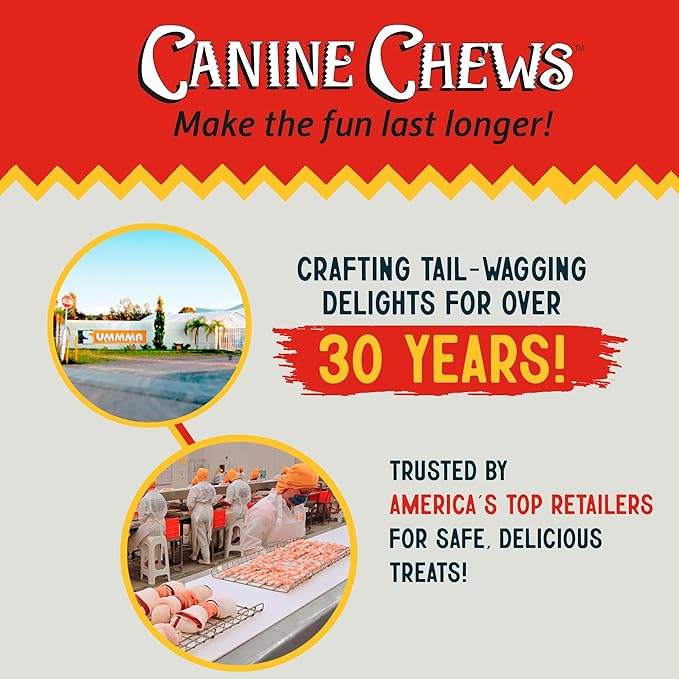 Canine Chews 8-9" Retriever Roll Rawhide Bones for Large Dogs - Durable, Thick Rawhide Bones, Quality Dog Rawhide Chews for Medium to Large Dogs, Thick Size Keeps Dogs Occupied (8 Pack)-Mewly Pet